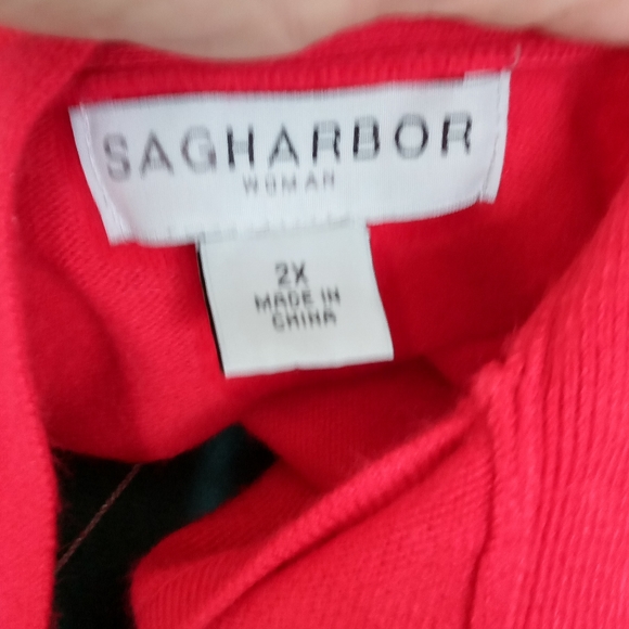 Red Plus Size Sag Harbor Sweater 2X - Picture 11 of 16